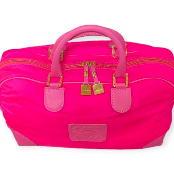 Loewe Hot Pink Nylon Boston Anagram Duffle Bag 32 - Picture 5 of 17